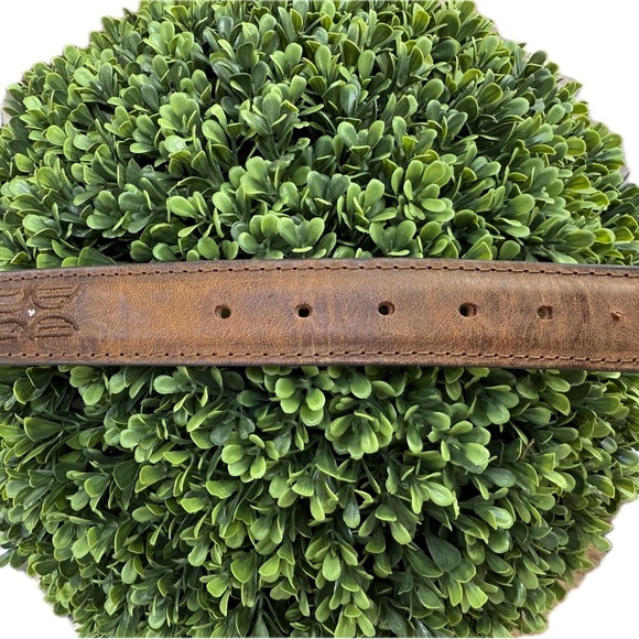 Texas Country Western Style Leather Belt Size 38 Made in Mexico –Tooled Floral - Picture 8 of 8